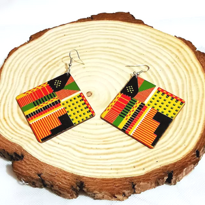 Afro Kente Printed Earrings