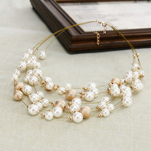 Faux pearl Layered Necklace